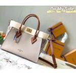 Louis Vuitton LV Women On My Side MM Tote Grey Twist Calfskin Monogram Nappa - Image 3