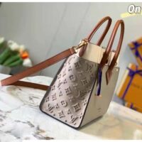 Louis Vuitton LV Women On My Side MM Tote Grey Twist Calfskin Monogram Nappa (9)