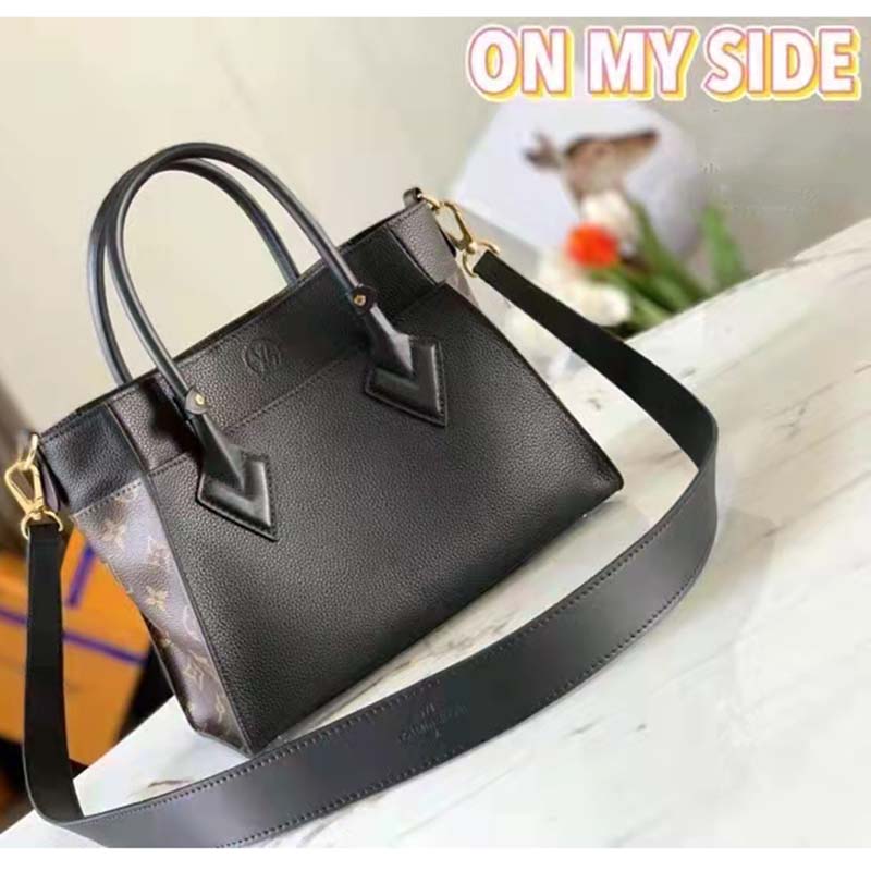 Louis Vuitton On My Side PM Camel Brown Leather/Canvas Shoulder bag M5990  w/Box