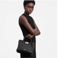 Louis Vuitton LV Women On My Side PM Handbag Black Monogram Coated Canvas Calf (2)