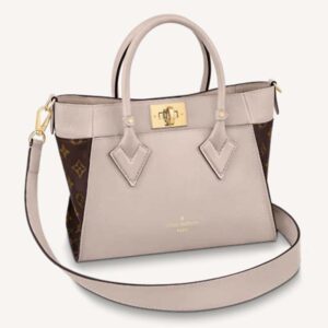 Louis Vuitton LV Women On My Side PM Handbag Greige Monogram Coated Canvas Calf