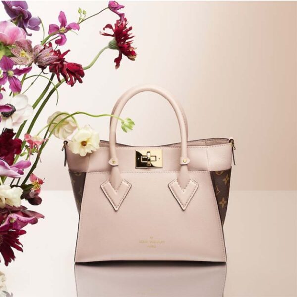 Louis Vuitton LV Women On My Side PM Handbag Greige Monogram Coated Canvas Calf (3)