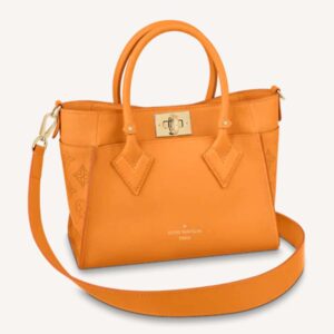 Louis Vuitton LV Women On My Side PM Handbag Orange Monogram Coated Canvas Calf