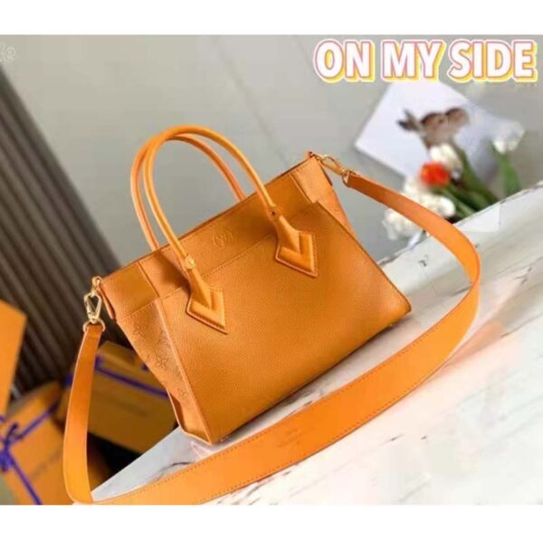 Louis Vuitton LV Women On My Side PM Handbag Orange Monogram Coated Canvas Calf (4)