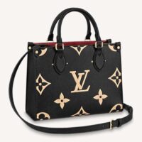Louis Vuitton LV Women Onthego PM Tote Black Embossed Grained Cowhide Leather (10)