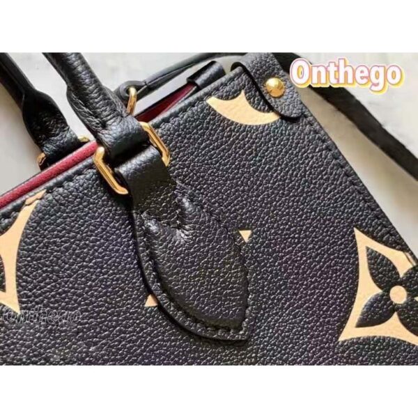 Louis Vuitton LV Women Onthego PM Tote Black Embossed Grained Cowhide Leather (7)
