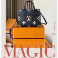 Louis Vuitton LV Women Onthego PM Tote Black Embossed Grained Cowhide Leather (10)