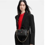 Louis Vuitton LV Women Petite Malle Souple Black Embossed Grained Cowhide Leather - Image 11