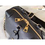 Louis Vuitton LV Women Petite Malle Souple Black Embossed Grained Cowhide Leather - Image 9