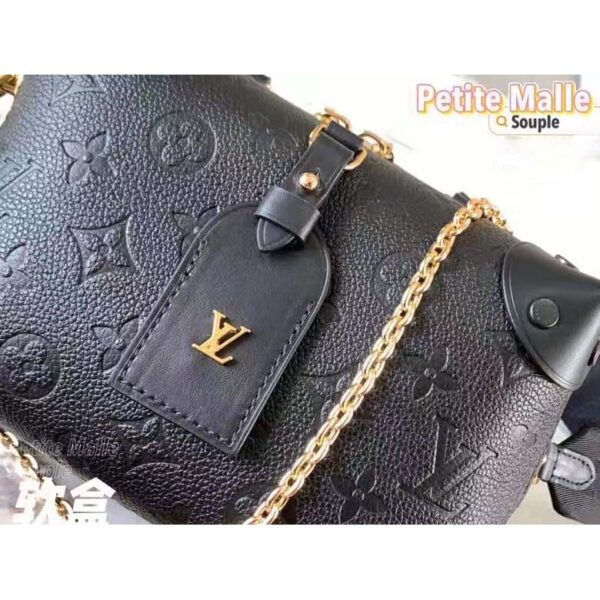 Louis Vuitton LV Women Petite Malle Souple Black Embossed Grained Cowhide Leather (6)
