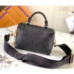 Louis Vuitton LV Women Petite Malle Souple Black Embossed Grained Cowhide Leather - Image 4