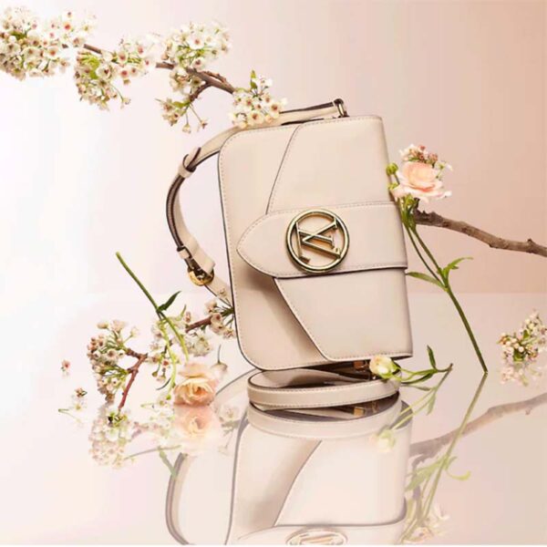Louis Vuitton LV Women Pont 9 Handbag Cream Smooth Calfskin Cowhide Leather (11)