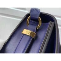 Louis Vuitton LV Women Pont 9 Soft MM Handbag Blue Grained Calfskin (9)