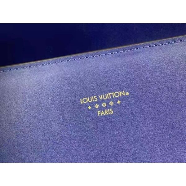 Louis Vuitton LV Women Pont 9 Soft MM Handbag Blue Grained Calfskin (5)