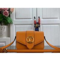 Louis Vuitton LV Women Pont 9 Soft PM Handbag Yellow Grained Calfskin Cowhide (6)