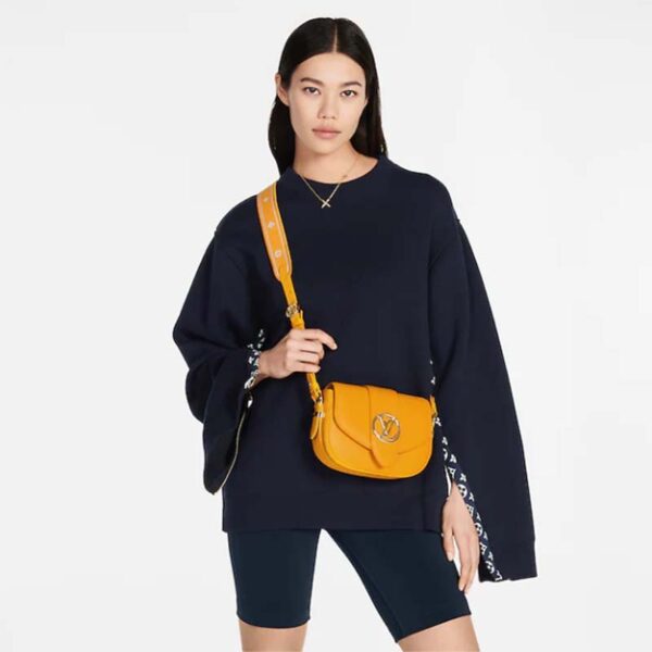 Louis Vuitton LV Women Pont 9 Soft PM Handbag Yellow Grained Calfskin Cowhide (11)