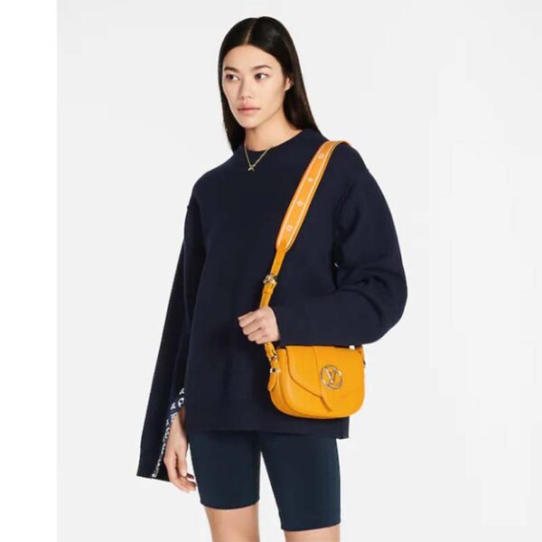 Louis Vuitton LV Women Pont 9 Soft PM Handbag Yellow Grained Calfskin Cowhide (12)