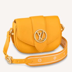 Louis Vuitton LV Women Pont 9 Soft PM Handbag Yellow Grained Calfskin Cowhide