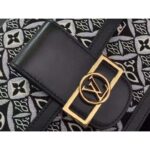 Louis Vuitton LV Women Since 1854 Dauphine MM Handbag Black Monogram Flowers Cowhide - Image 7