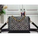 Louis Vuitton LV Women Since 1854 Dauphine MM Handbag Black Monogram Flowers Cowhide - Image 3