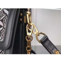 Louis Vuitton LV Women Since 1854 Dauphine MM Handbag Black Monogram Flowers Cowhide (3)