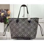 Louis Vuitton LV Women Since 1854 Neverfull MM Tote Black Monogram Flowers Canvas - immagine 2