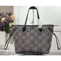 Louis Vuitton LV Women Since 1854 Neverfull MM Tote Black Monogram Flowers Canvas (10)