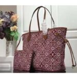 Louis Vuitton LV Women Since 1854 Neverfull MM Tote Red Monogram Flowers Canvas - Imagen 6