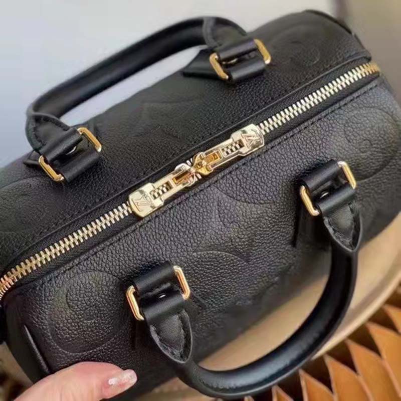 Louis Vuitton LV Women Speedy Bandoulière 20 Black Embossed