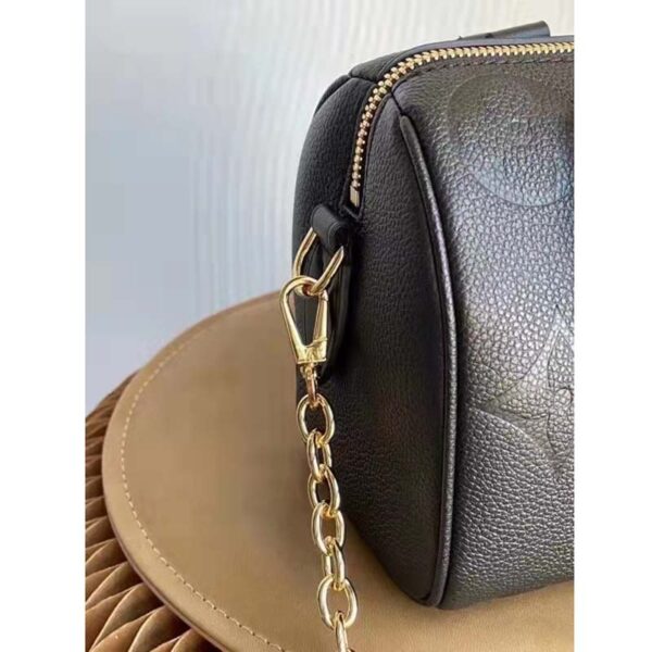 Louis Vuitton LV Women Speedy Bandoulière 20 Black Embossed Grained Cowhide Leather (4)