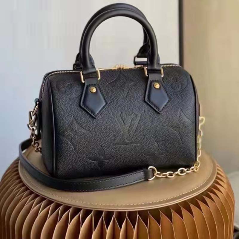 Louis Vuitton Womens Speedy Black Empreinte Leather 20 – Luxe Collective