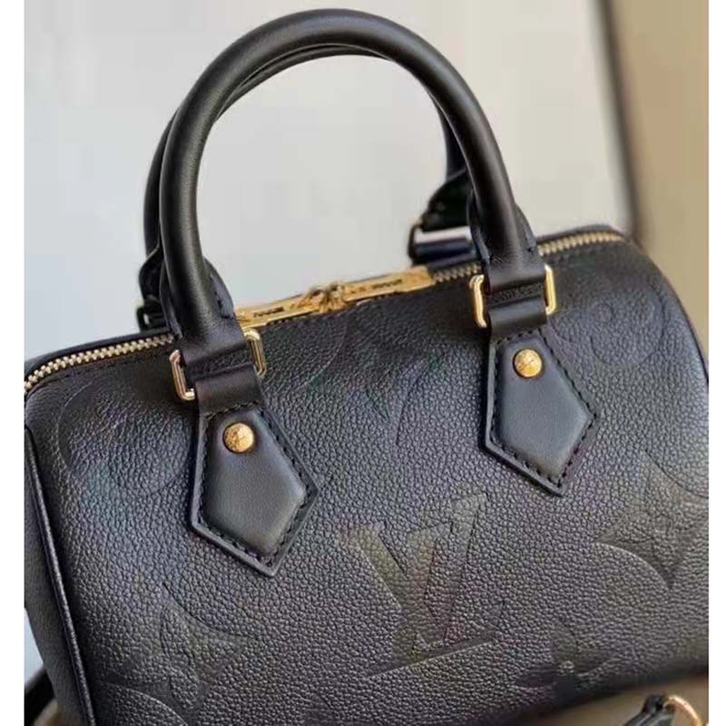 Louis Vuitton LV x YK Speedy Bandouliere 25 Black Flower Marquetry in  Embossed Grained Monogram Empreinte Cowhide Leather with Gold-tone - US