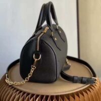 Louis Vuitton LV Women Speedy Bandoulière 20 Black Embossed Grained Cowhide Leather (5)