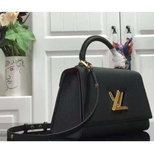 Louis Vuitton LV Women Twist One Handle BB Handbag Black Taurillon Cowhide (1)