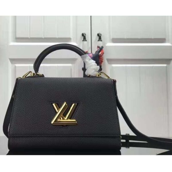 Louis Vuitton LV Women Twist One Handle BB Handbag Black Taurillon Cowhide (9)