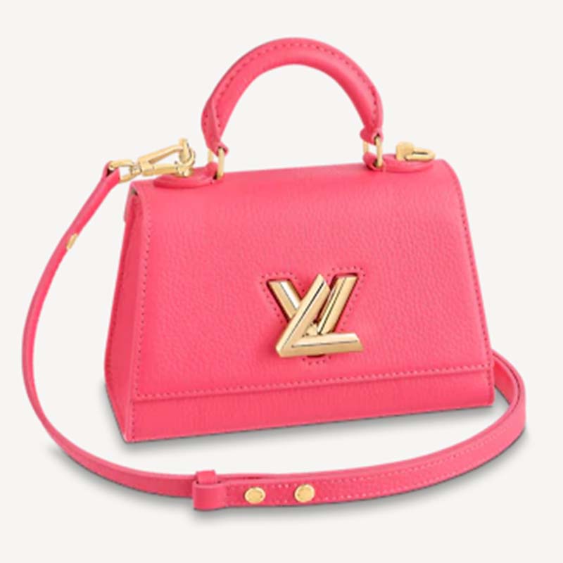 LOUIS VUITTON Calfskin Embroidered Monogram Pop My Heart Bag Pouch Dragon  Fruit Pink 1289475