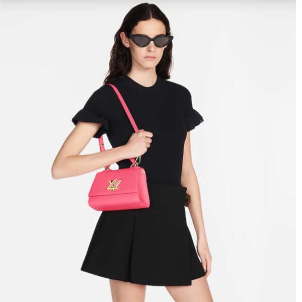 Louis Vuitton LV Women Twist One Handle BB Handbag Dragon Fruit Pink Taurillon (7)