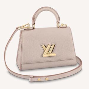 Louis Vuitton LV Women Twist One Handle BB Handbag Greige Grey Taurillon