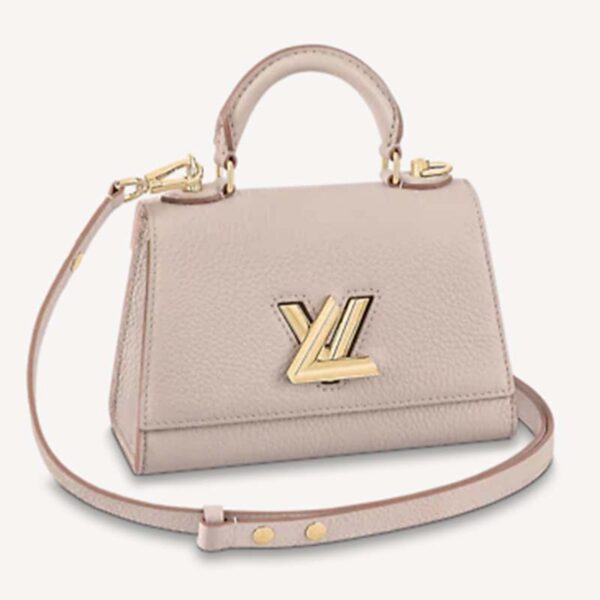 Louis Vuitton LV Women Twist One Handle BB Handbag Greige Grey Taurillon (1)