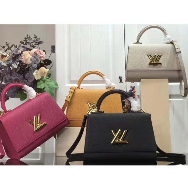 Louis Vuitton LV Women Twist One Handle BB Handbag Greige Grey Taurillon (2)