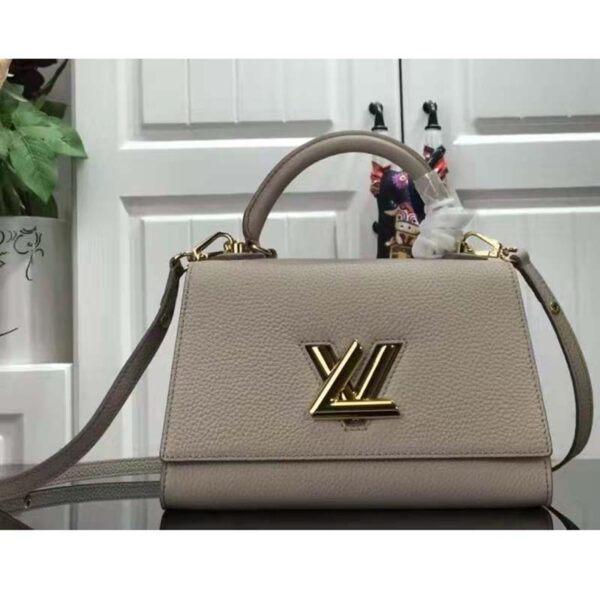 Louis Vuitton LV Women Twist One Handle BB Handbag Greige Grey Taurillon (3)