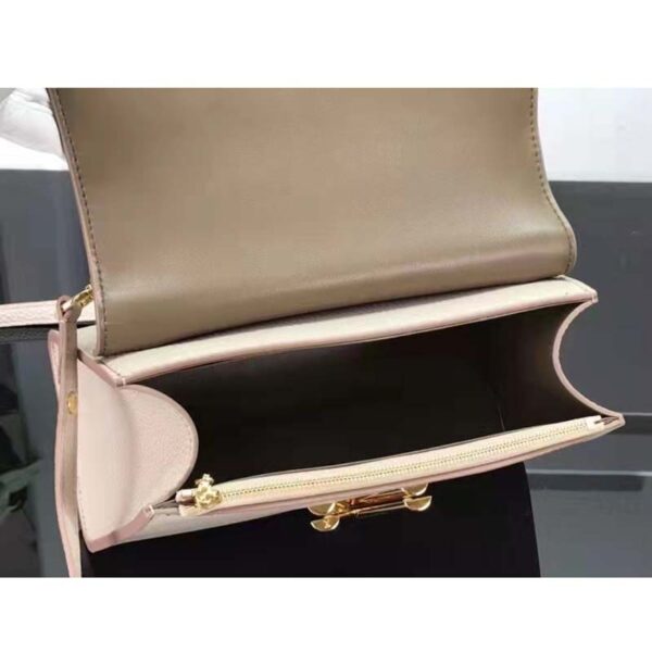 Louis Vuitton LV Women Twist One Handle BB Handbag Greige Grey Taurillon (9)