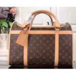 Louis Vuitton Unisex Dog Bag Carrier Brown Monogram Coated Canvas Cowhide Leather – Image 2