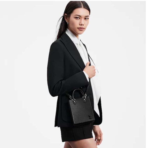 Louis Vuitton Unisex Petit Sac Plat Black Epi Cowhide Leather (6)