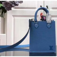 Louis Vuitton Unisex Petit Sac Plat Blue Epi Embossed Supple Grained Cowhide (3)