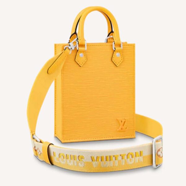 Louis Vuitton Unisex Petit Sac Plat Yellow Epi Embossed Supple Grained Cowhide (10)