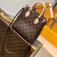 Louis Vuitton Unisex Sac Plat BB Handbag Monogram Coated Canvas Textile Lining (11)