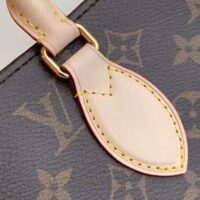 Louis Vuitton Unisex Sac Plat MM Handbag Monogram Coated Canvas Textile Lining (6)