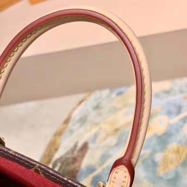 Louis Vuitton Unisex Sac Plat MM Handbag Monogram Coated Canvas Textile Lining (8)