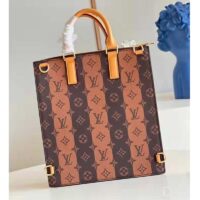 Louis Vuitton Unisex Sac Plat Messenger Bag Monogram Stripes Brown Coated Canvas Cowhide (8)